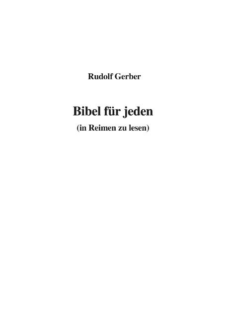 Produktbild: Bibel f&uuml;r jeden (in Reimen zu lesen)