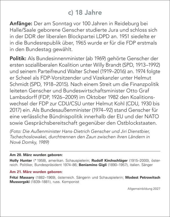 Produktbild: Allgemeinbildung Tagesabrei&szlig;kalender 2027 - Das t&auml;gliche Wissens-Quiz