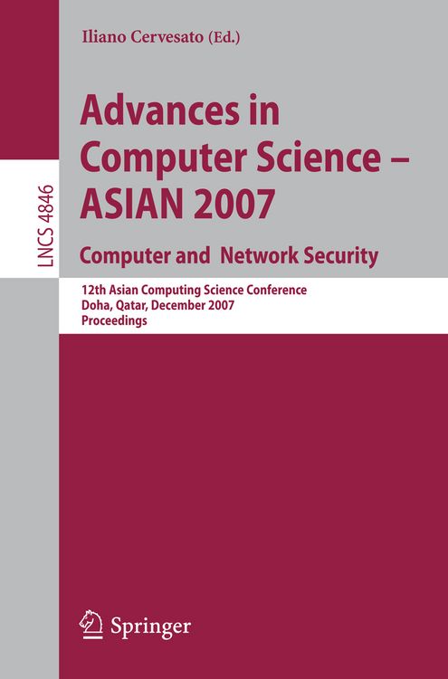 Produktbild: Advances in Computer Science - ASIAN 2007. Computer and Network Security