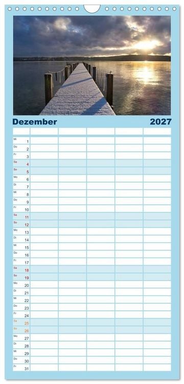 Produktbild: Familienplaner 2027 - Starnberger Seeblicke mit 5 Spalten (Wandkalender, 21 x 45 cm) CALVENDO