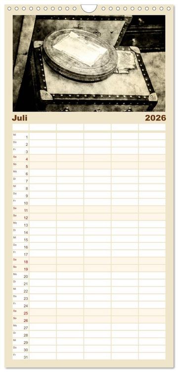 Produktbild: Familienplaner 2026 - Retro mit 5 Spalten (Wandkalender, 21 x 45 cm) CALVENDO