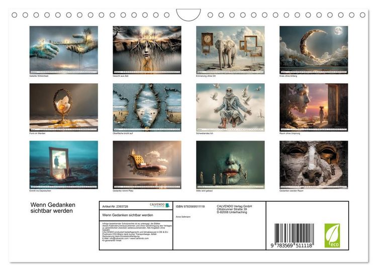 Produktbild: Wenn Gedanken sichtbar werden (Wandkalender 2027 DIN A4 quer), CALVENDO Monatskalender