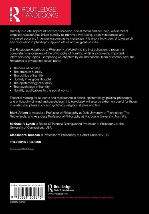 Produktbild: The Routledge Handbook of Philosophy of Humility