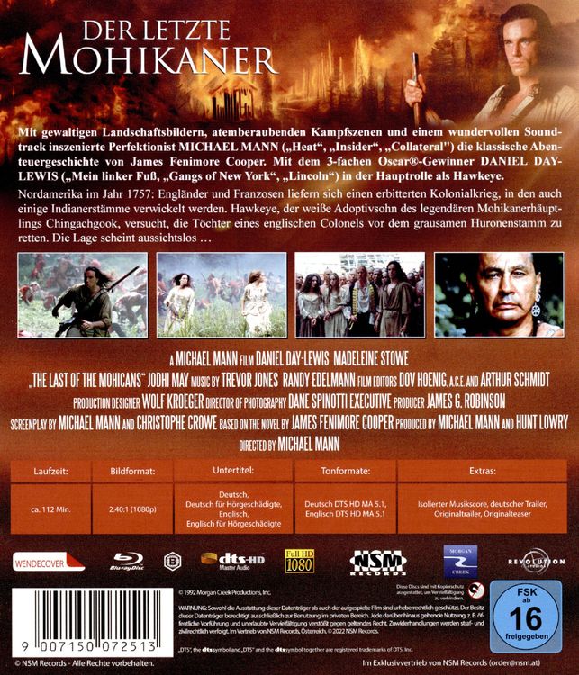 Produktbild: Der letzte Mohikaner (Kinofassung)