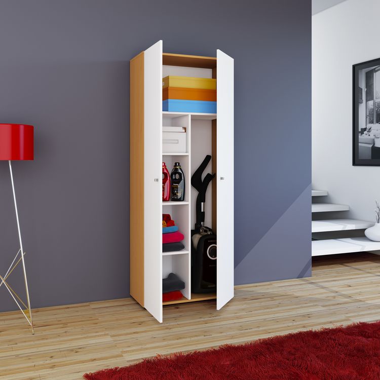 Produktbild: Holz Besenschrank Staubsauger Putzschrank Vandol K