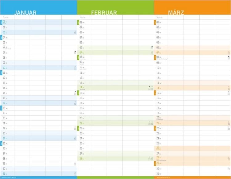 Produktbild: 3-Monats-Familienplaner 2027