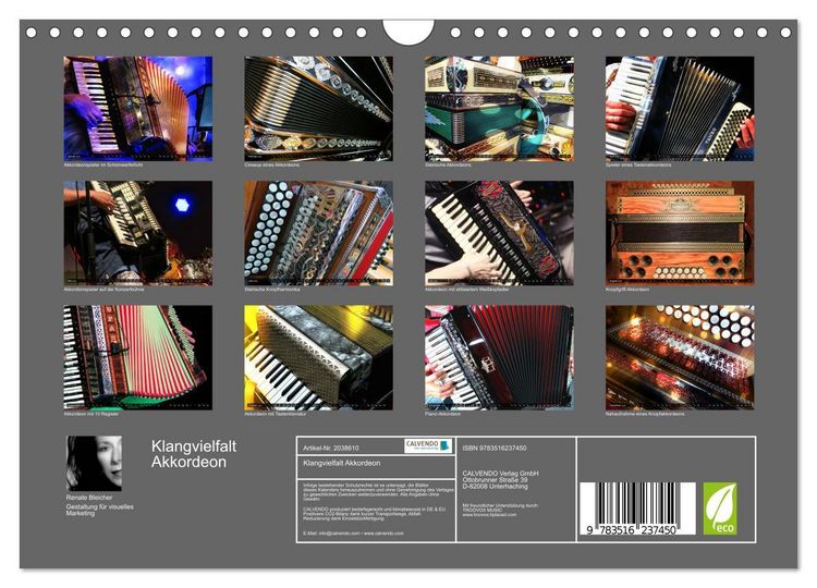 Produktbild: Klangvielfalt Akkordeon (Wandkalender 2026 DIN A4 quer), CALVENDO Monatskalender