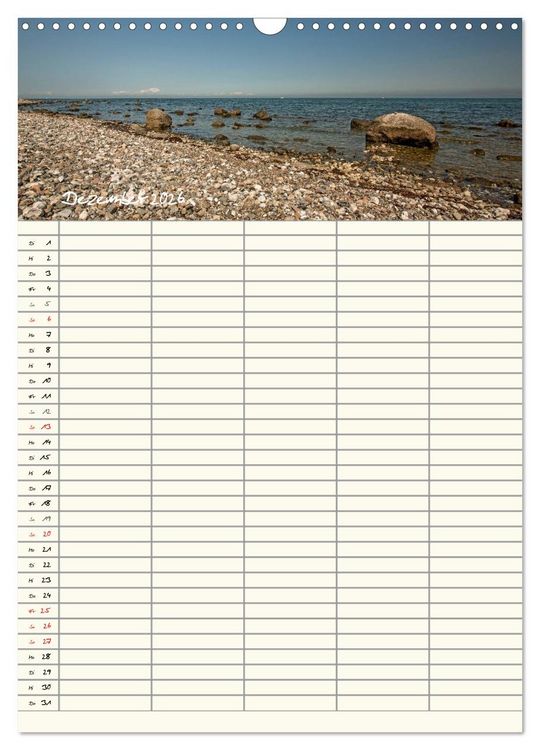 Produktbild: R&uuml;gen - Urlaubsparadies an der Ostsee - Familienplaner (Wandkalender 2026 DIN A3 hoch), CALVENDO Monatskalender