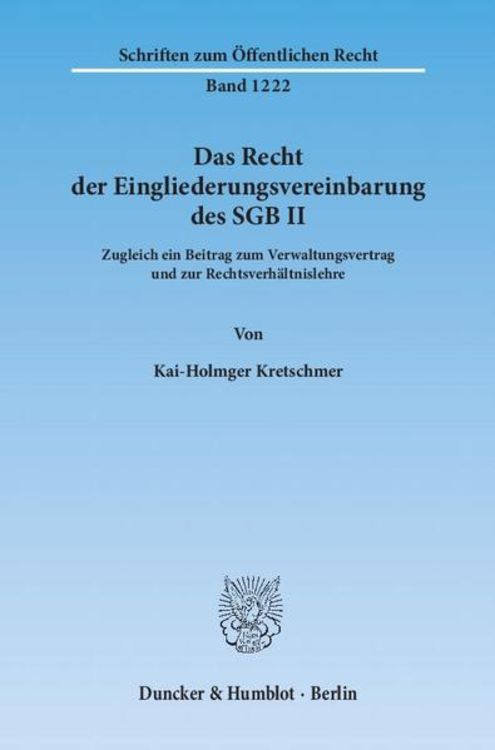 Produktbild: Das Recht der Eingliederungsvereinbarung des SGB II.