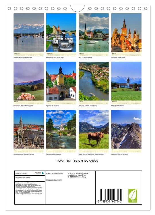 Produktbild: BAYERN. Du bist so sch&ouml;n (Wandkalender 2026 DIN A4 hoch), CALVENDO Monatskalender