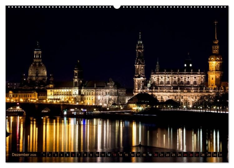 Produktbild: Eine Nacht in Dresden (Wandkalender 2026 DIN A2 quer), CALVENDO Monatskalender