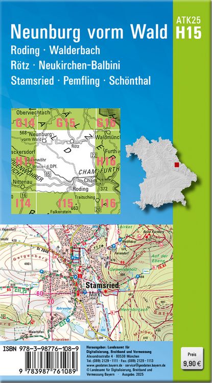 Produktbild: ATK25-H15 Neunburg vorm Wald (Amtliche Topographische Karte 1:25000)