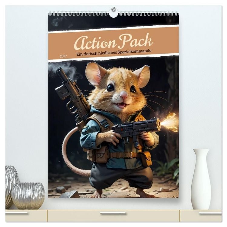Produktbild: Action Pack - Ein tierisch niedliches Spezialkommando (hochwertiger Premium Wandkalender 2027 DIN A2 hoch), Kunstdruck in Hochglanz