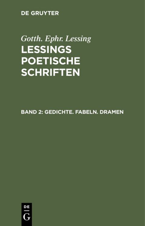 Produktbild: Gedichte. Fabeln. Dramen