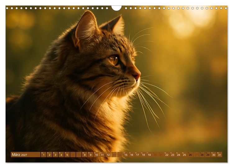 Produktbild: Katzenblicke &ndash; Eleganz und Anmut (Wandkalender 2027 DIN A3 quer), CALVENDO Monatskalender