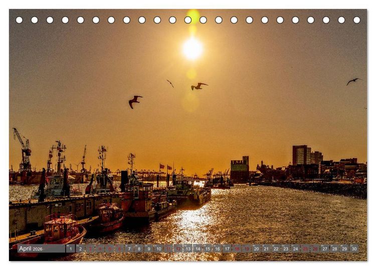 Produktbild: Hamburg City Vibes (Tischkalender 2026 DIN A5 quer), CALVENDO Monatskalender