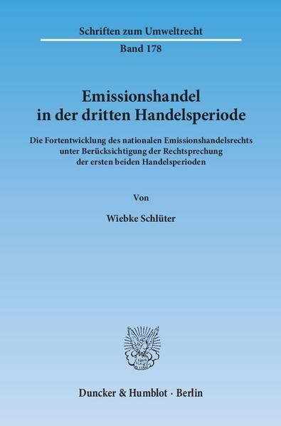 Produktbild: Emissionshandel in der dritten Handelsperiode.