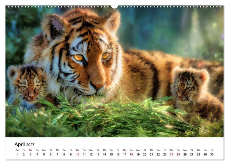 Produktbild: Wild.Edel.Stark. - Im Bann der Tiger (Wandkalender 2027 DIN A2 quer), CALVENDO Monatskalender