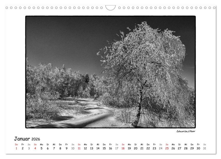 Produktbild: RH&Ouml;N SCHWARZ-WEISS (Wandkalender 2026 DIN A3 quer), CALVENDO Monatskalender