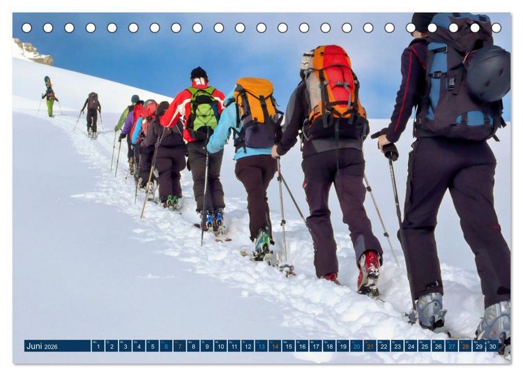Produktbild: Skimountaineering - Erobere die Berge im Winter (Tischkalender 2026 DIN A5 quer), CALVENDO Monatskalender