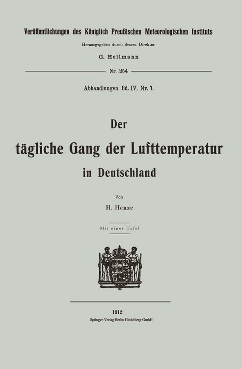 Produktbild: Der t&auml;gliche Gang der Lufttemperatur in Deutschland
