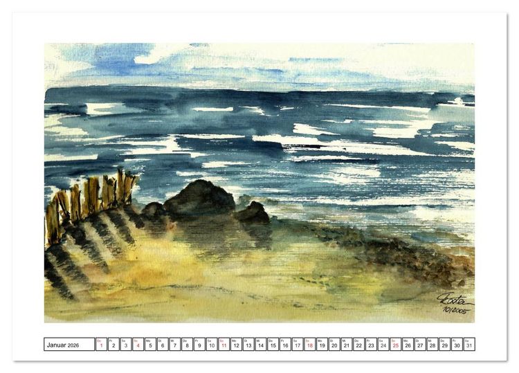 Produktbild: Der AQUARELL-Kalender (Tischkalender 2026 DIN A5 quer), CALVENDO Monatskalender