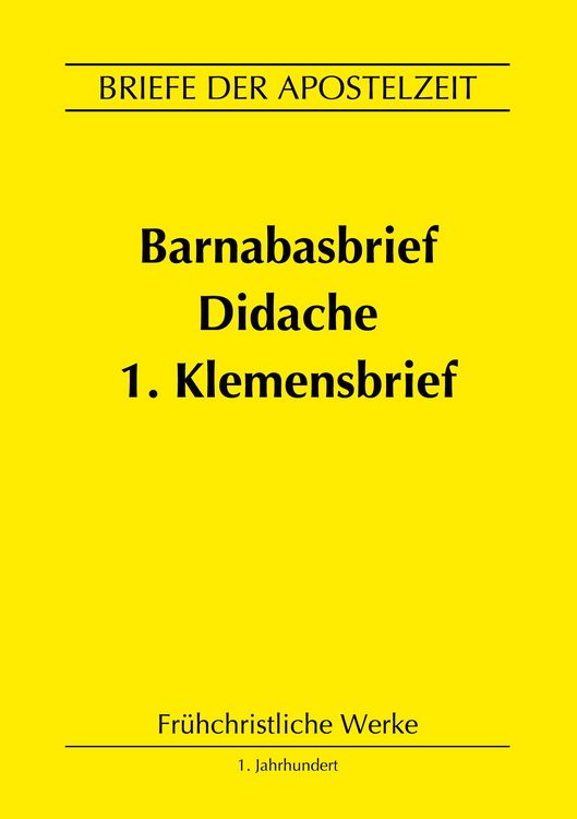 Produktbild: Barnabasbrief, Didache, 1.Klemensbrief
