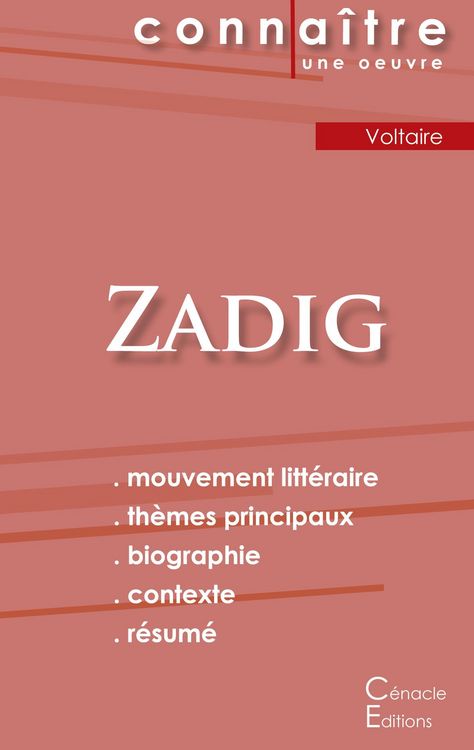 Produktbild: Fiche de lecture Zadig de Voltaire (Analyse litt&eacute;raire de r&eacute;f&eacute;rence et r&eacute;sum&eacute; complet)
