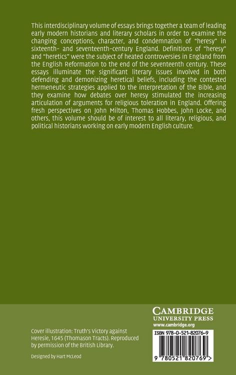 Produktbild: Heresy, Literature and Politics in Early Modern English Culture