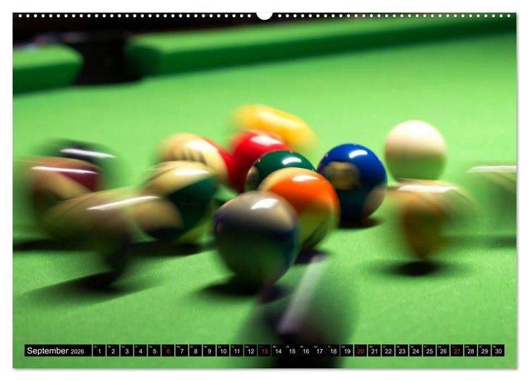 Produktbild: Billard. Konzentration - Sport - Spannung (Wandkalender 2026 DIN A2 quer), CALVENDO Monatskalender