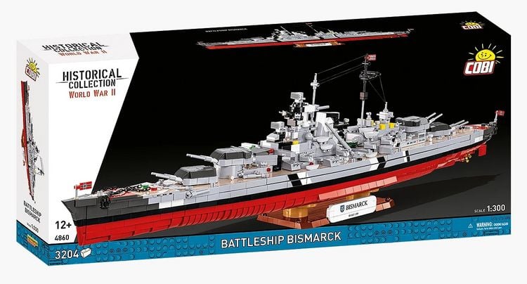 Produktbild: COBI Historical Collection 4860 - Battleship Bismarck, WWII, Bausatz 1:300, 3204 Klemmbausteine