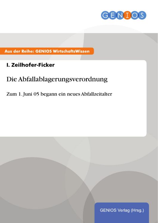 Produktbild: Die Abfallablagerungsverordnung