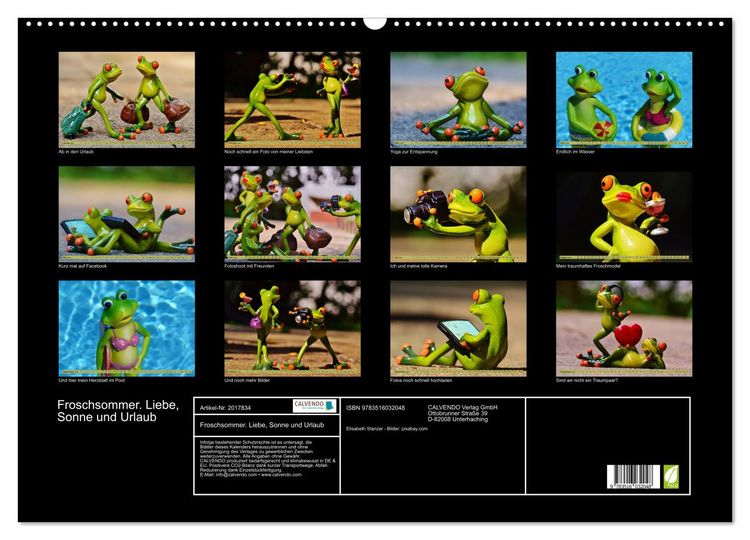 Produktbild: Froschsommer. Liebe, Sonne und Urlaub (Wandkalender 2026 DIN A2 quer), CALVENDO Monatskalender