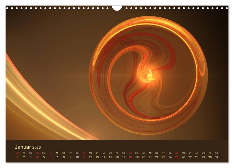 Produktbild: Exklusive Fraktalkunst / AT-Version (Wandkalender 2026 DIN A3 quer), CALVENDO Monatskalender