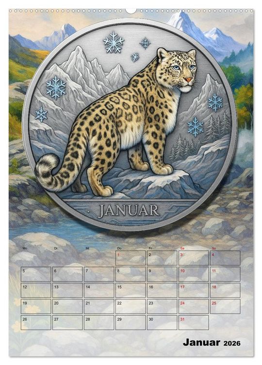 Produktbild: Katzenadel in Silber (Wandkalender 2026 DIN A2 hoch), CALVENDO Monatskalender