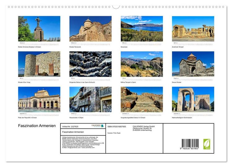 Produktbild: Faszination Armenien (hochwertiger Premium Wandkalender 2027 DIN A2 quer), Kunstdruck in Hochglanz