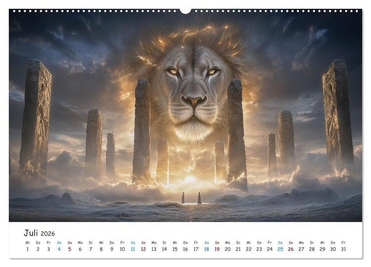 Produktbild: Die St&auml;rke der L&ouml;wenw&auml;chter (Wandkalender 2026 DIN A2 quer), CALVENDO Monatskalender