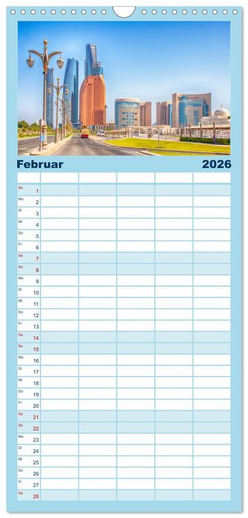 Produktbild: Familienplaner 2026 - Abu Dhabi - Bezaubernde Metropole mit 5 Spalten (Wandkalender, 21 x 45 cm) CALVENDO