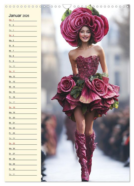 Produktbild: Bl&uuml;tenzauber. High Fashion auf dem Catwalk (Wandkalender 2026 DIN A3 hoch), CALVENDO Monatskalender
