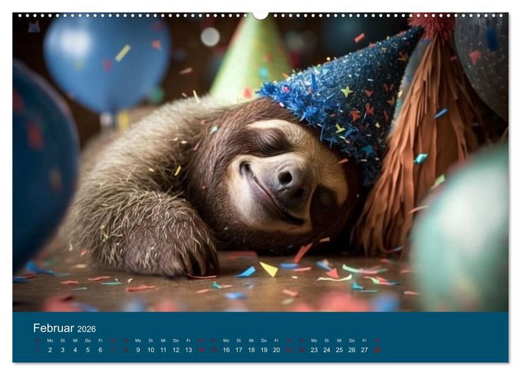 Produktbild: Der Kalender f&uuml;r echte Faultiere (hochwertiger Premium Wandkalender 2026 DIN A2 quer), Kunstdruck in Hochglanz