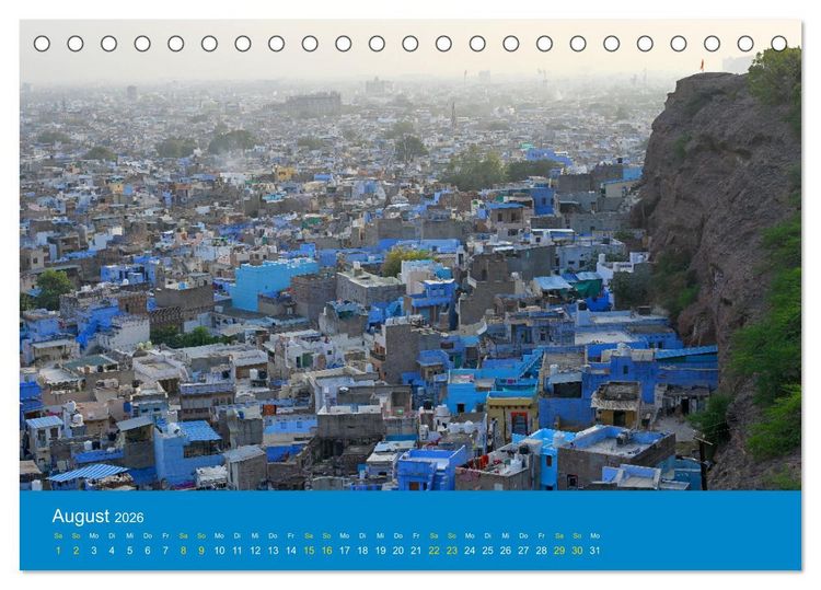 Produktbild: Jodhpur: Die blaue Stadt in Indien (Tischkalender 2026 DIN A5 quer), CALVENDO Monatskalender