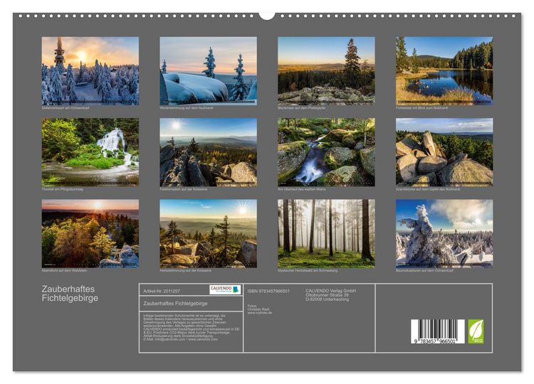 Produktbild: Zauberhaftes Fichtelgebirge (hochwertiger Premium Wandkalender 2026 DIN A2 quer), Kunstdruck in Hochglanz