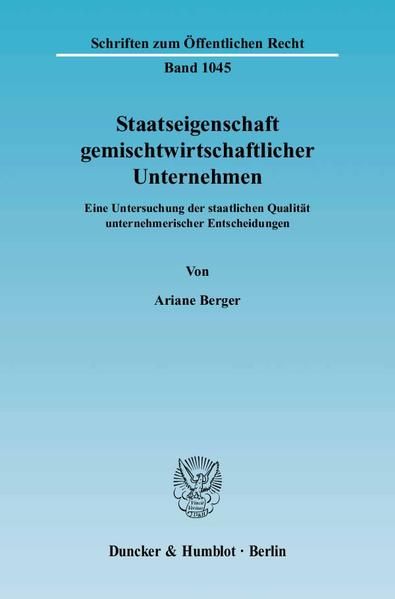 Produktbild: Staatseigenschaft gemischtwirtschaftlicher Unternehmen.