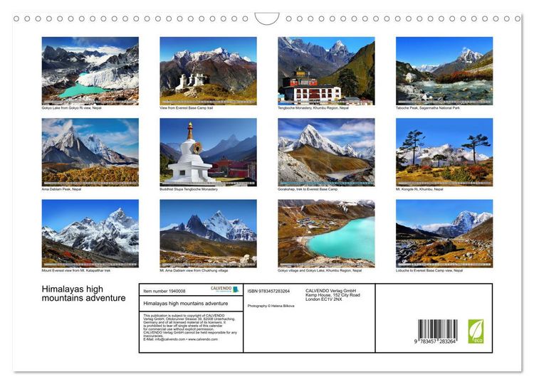 Produktbild: Himalayas high mountains adventure (Wall Calendar 2026 DIN A3 landscape), CALVENDO 12 Month Wall Calendar