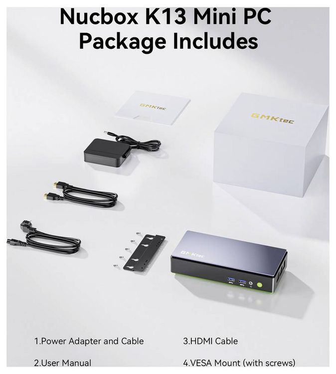 Produktbild: GMKtec Mini PC K13-1 Intel&reg; Core&trade; Ultra 7 256V Intel&reg; Core&trade; Ultra 7 256V 4.8GHz 16GB RAM 1TB SSD Intel Arc&trade; 140V Win 11 Pro K13-1