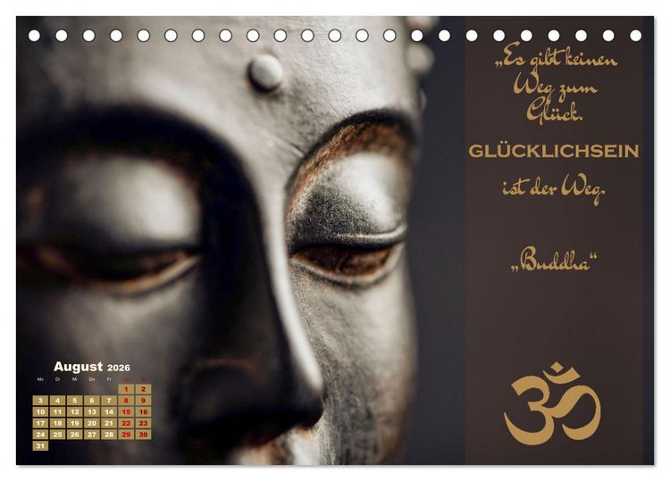 Produktbild: Erleuchtende Worte, Lebensweisheiten von Gautama Buddha by VogtArt (Tischkalender 2026 DIN A5 quer), CALVENDO Monatskalender