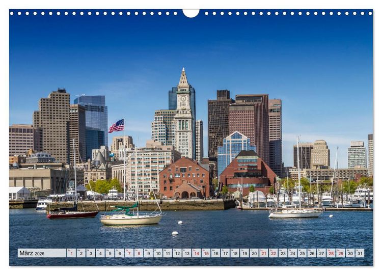 Produktbild: Stadtansichten aus Boston (Wandkalender 2026 DIN A3 quer), CALVENDO Monatskalender