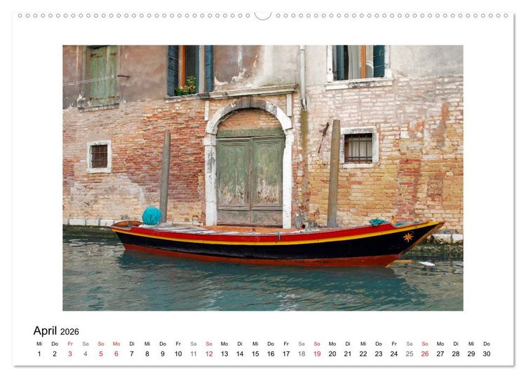 Produktbild: Venedig - Verg&auml;ngliche Sch&ouml;nheit (hochwertiger Premium Wandkalender 2026 DIN A2 quer), Kunstdruck in Hochglanz