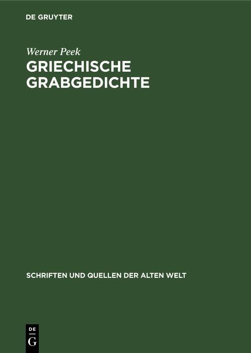 Produktbild: Griechische Grabgedichte