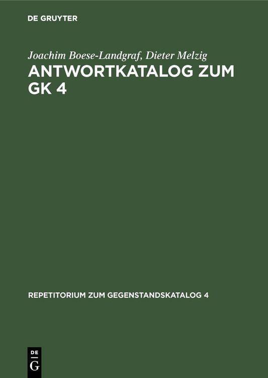 Produktbild: Antwortkatalog zum GK 4